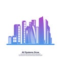 Modern City skyline . city silhouette. vector illustration in flat design. Vector silhouettes of the worlds city skylines Royalty Free Stock Photo