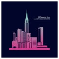 Modern City skyline . city silhouette. vector illustration in flat design. Vector silhouettes of the worlds city skylines Royalty Free Stock Photo