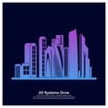 Modern City skyline . city silhouette. vector illustration in flat design. Vector silhouettes of the worlds city skylines Royalty Free Stock Photo