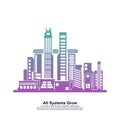 Modern City skyline . city silhouette. vector illustration in flat design. Vector silhouettes of the worlds city skylines Royalty Free Stock Photo