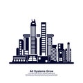 Modern City skyline . city silhouette. vector illustration in flat design. Vector silhouettes of the worlds city skylines Royalty Free Stock Photo