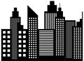 Modern City Skyline Skyscrapers Silhouettes Royalty Free Stock Photo