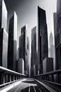 modern city skyline using clean lines and geometric forms Royalty Free Stock Photo