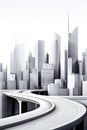 modern city skyline using clean lines and geometric forms Royalty Free Stock Photo