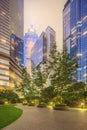 Modern city streets and office buildings Hong Kong, China. Royalty Free Stock Photo