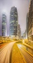 Modern city streets and office buildings Hong Kong, China. Royalty Free Stock Photo