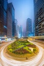 Modern city streets and office buildings Hong Kong, China. Royalty Free Stock Photo