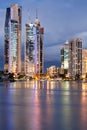 Modern city at twilight (gold coast, australia)