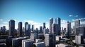 modern city view with blue sky. Panoramic view of Midtown skyline