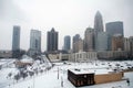 Charlotte skyline in snow Royalty Free Stock Photo