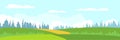 Modern cityscape panorama flat illustration Royalty Free Stock Photo