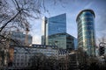 Modern cityscape with skyscrapers in the Brussels North business center seen from Botanical garden Royalty Free Stock Photo