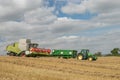 Modern claas combine harvester cutting crops Royalty Free Stock Photo