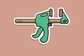 Modern Clamp Compression Tool Sticker vector illustration. Carpenter tool object icon concept Royalty Free Stock Photo