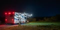 Modern Class C Motorhome Camping Under Starry Sky Royalty Free Stock Photo