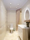 Modern Classic Bathroom Interior Design Royalty Free Stock Photo