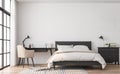 Modern classic bedroom 3d render Royalty Free Stock Photo