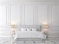 Modern classic bedroom 3d render Royalty Free Stock Photo