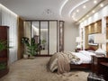 Modern Classic Bedroom Interior Design Royalty Free Stock Photo