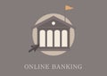 Modern and classic design online banking concept flat icon