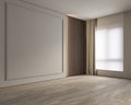 Modern classic gray beige empty interior blank wall.