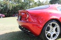 Modern classic italian sports car rear side