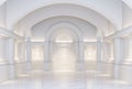 Modern classical style white hall background 3d render