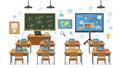Modern Classroom with Digital Learning Tools Royalty Free Stock Photo