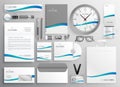 Modern clean business stationery set design
