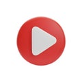 3D Red Play Button Icon Royalty Free Stock Photo