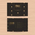 Modern and clean design business card template in golden abstract background for business. Corporate design.