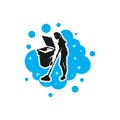 Modern cleaning service ladies logo