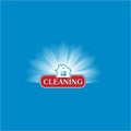 Modern cleaning service logo design idea - illustration.