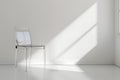 Modern clear acrylic chair against a clean white wall Royalty Free Stock Photo