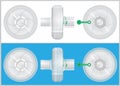 Modern clear-guard breathing filter. Vector illustration