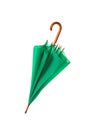 Modern closed green umbrella isolated Royalty Free Stock Photo