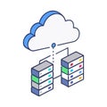 Modern cloud computing data center server rack network connection icon graphic Royalty Free Stock Photo
