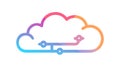 Modern Cloud Computing Icon with Digital Circuitry, Tech Integration, vector design Generative AI Royalty Free Stock Photo