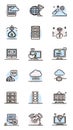 Modern Cloud Computing and Information Technology Linear Icon Set Royalty Free Stock Photo