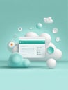 Modern Cloud Computing Interface With Floating Elements and Pastel Colors in a Minimalist Digital Environment Royalty Free Stock Photo