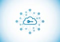 Modern cloud computing network with interconnected devices and services Royalty Free Stock Photo