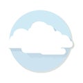 Modern Cloud Icon in Light Blue Circle, Flat Design Royalty Free Stock Photo