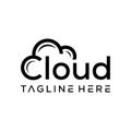Modern cloud logo word mark symbol storage database server logo design.