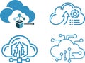 Cloud SaaS Platform Software Service Icon Vector Isolated_10 Royalty Free Stock Photo