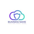Modern Cloud security logo design vector Royalty Free Stock Photo