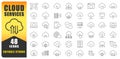 Modern Cloud Services Line Icon Set Royalty Free Stock Photo