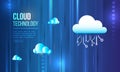Modern cloud technology illustration with connected clouds and digital circuits, symbolizing cloud computing, data storage, online Royalty Free Stock Photo