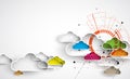 Modern cloud technology. Integrated digital web concept