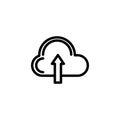 Modern Cloud Upload Outline Icon with Double Stroke Vector Royalty Free Stock Photo