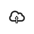 Modern Cloud Upload Outline Icon with Double Stroke Vector Royalty Free Stock Photo